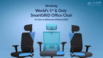 The Sleep Company Onyx Orthopedic Office Chair | Patented SmartGRID seat | Adjustable Lumbar Support | Ergonomic Sitting Posture | High Back Chair | Work, Home, Study | Free Installation | Black