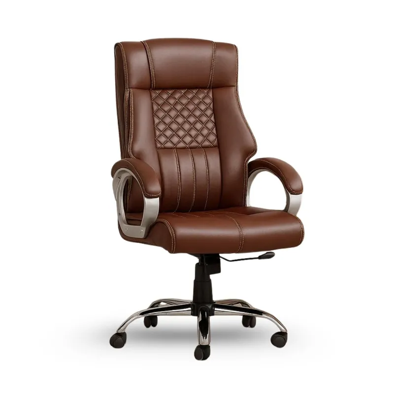 INNOWIN Obama Ergonomic Executive High Back Chair | Leatherette | Revolving | 3-Year Warranty (Brown)
