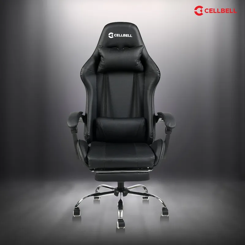CELLBELL Konquer Ergonomic Gaming Chair with Massager, Footrest & ErgoSync Armrest (Black)