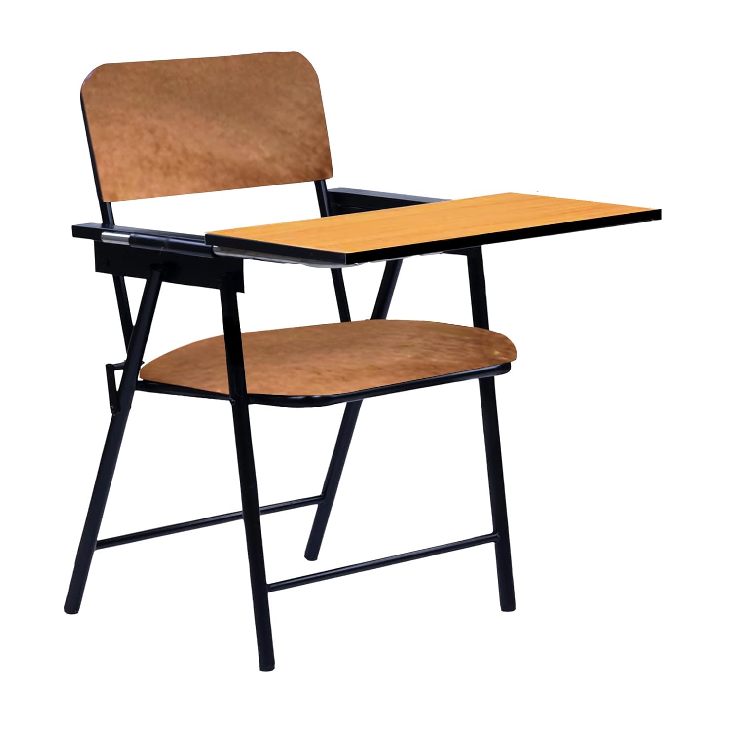 Spacecrafts Folding Cushion Study Chair with Writing Pad | Space Saving | Powder Coated (Brown)