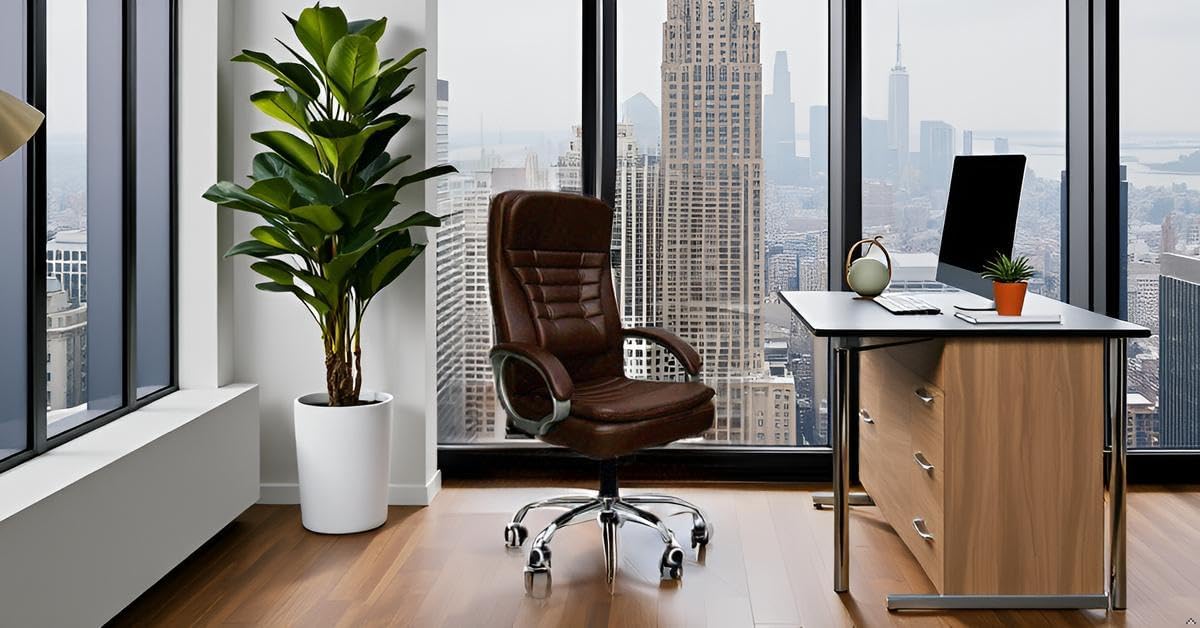 M. E. Traders Mesh High-Back Desk Chair | 3D Armrests | Adjustable Lumbar | Advanced Recline (Brown)