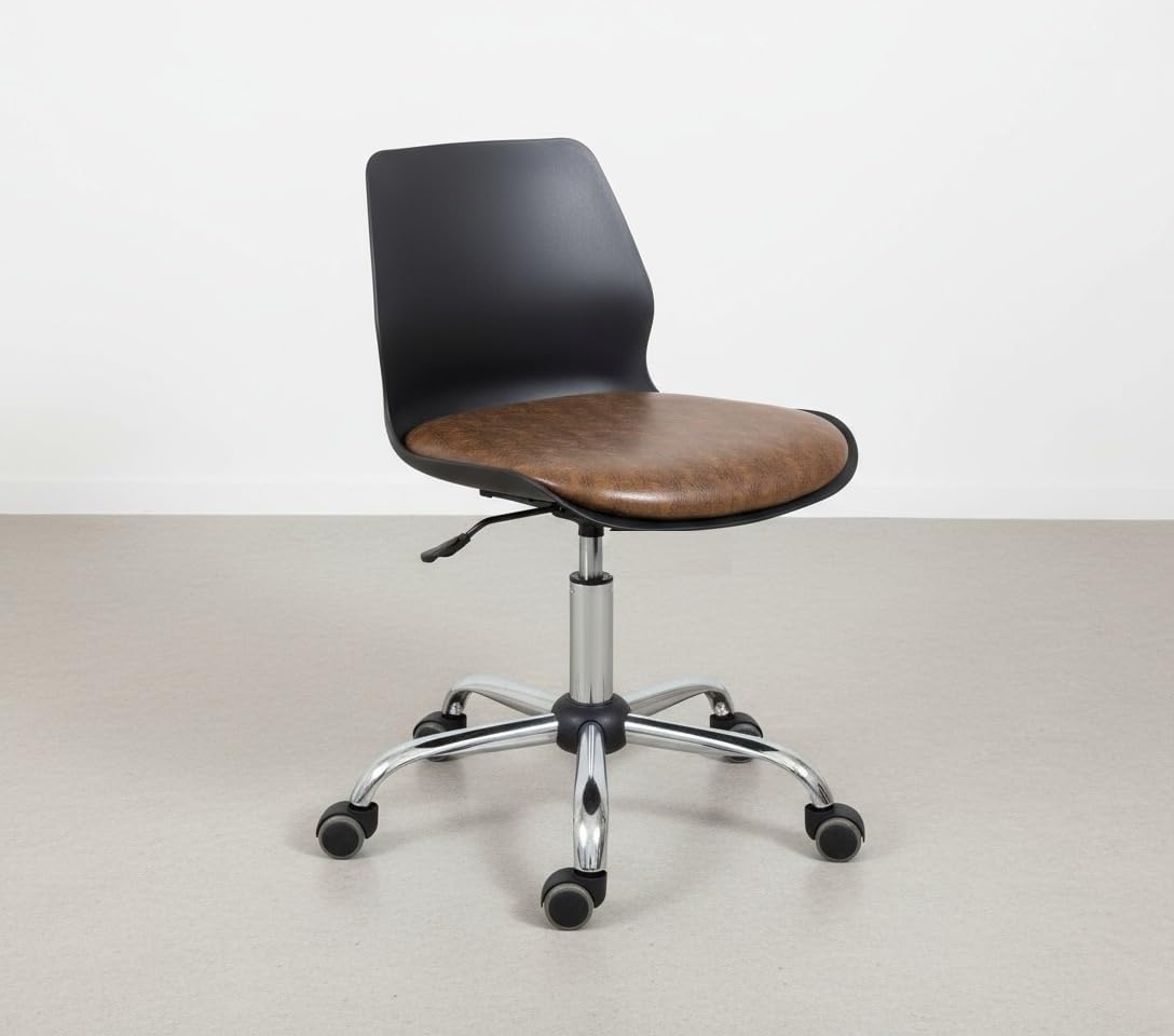 Aarpee Furnitures Armless Revolving Office Chair - Solid Steel (White)